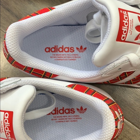 Adidas Originals Superstar "Plaid" White Red Skate - Picture 15 of 16